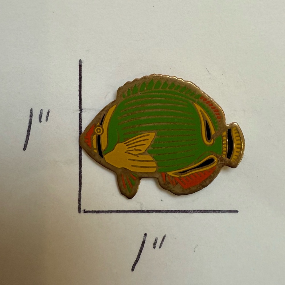 Green and Gold Fish Pin